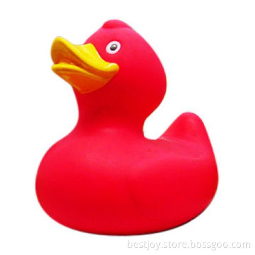 Red bath rubber ducks made of PVC, RoHS-marked, bath duck toy for children